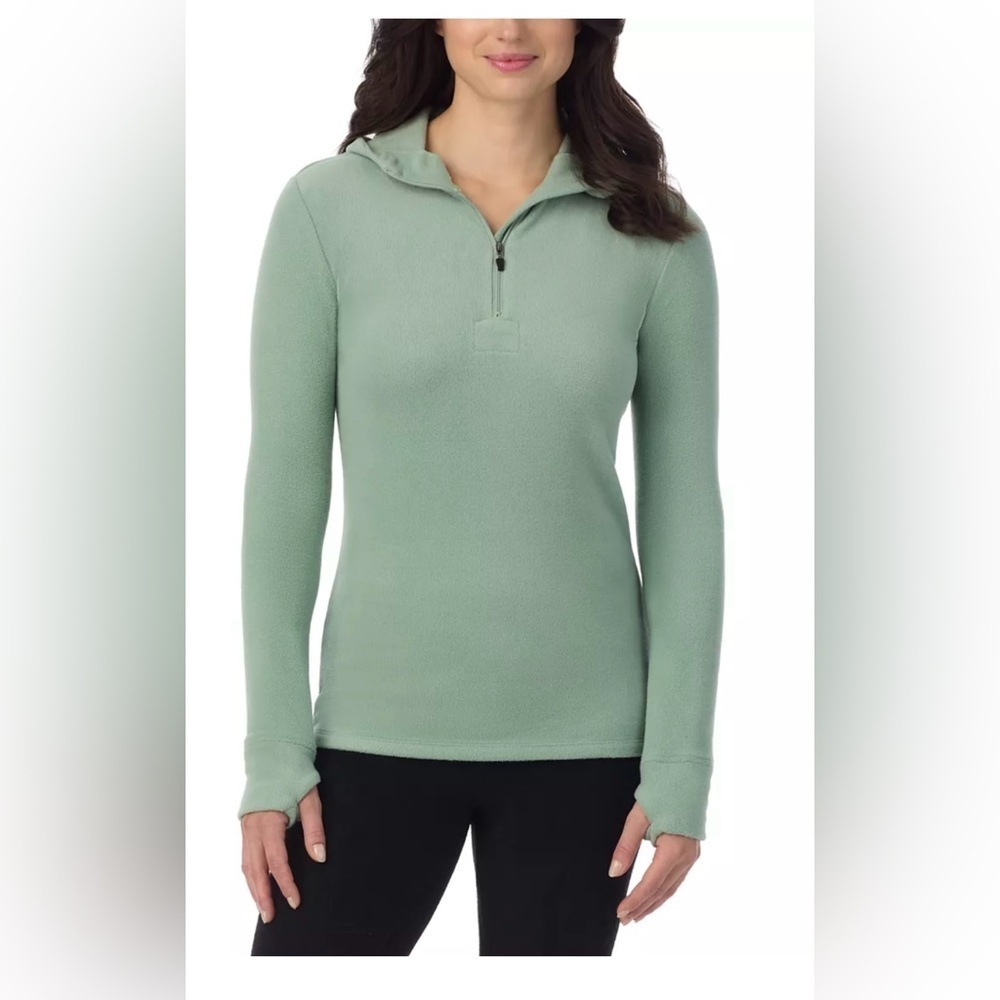 Cuddl Duds Fleecewear Half-Zip Hooded Top Small